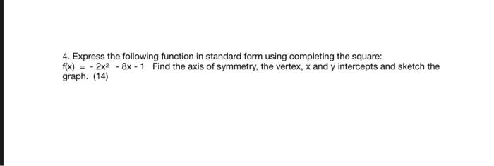 how to express function in standard form