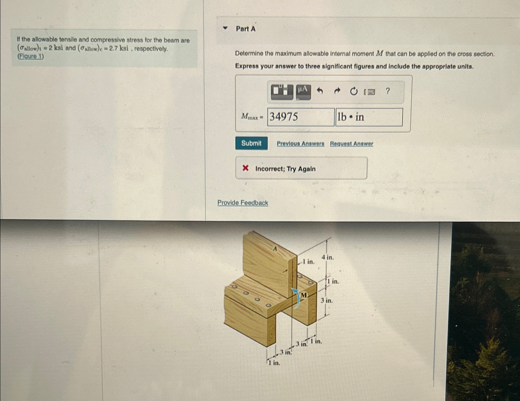 Solved If the allowable tensile and compressive stress for | Chegg.com