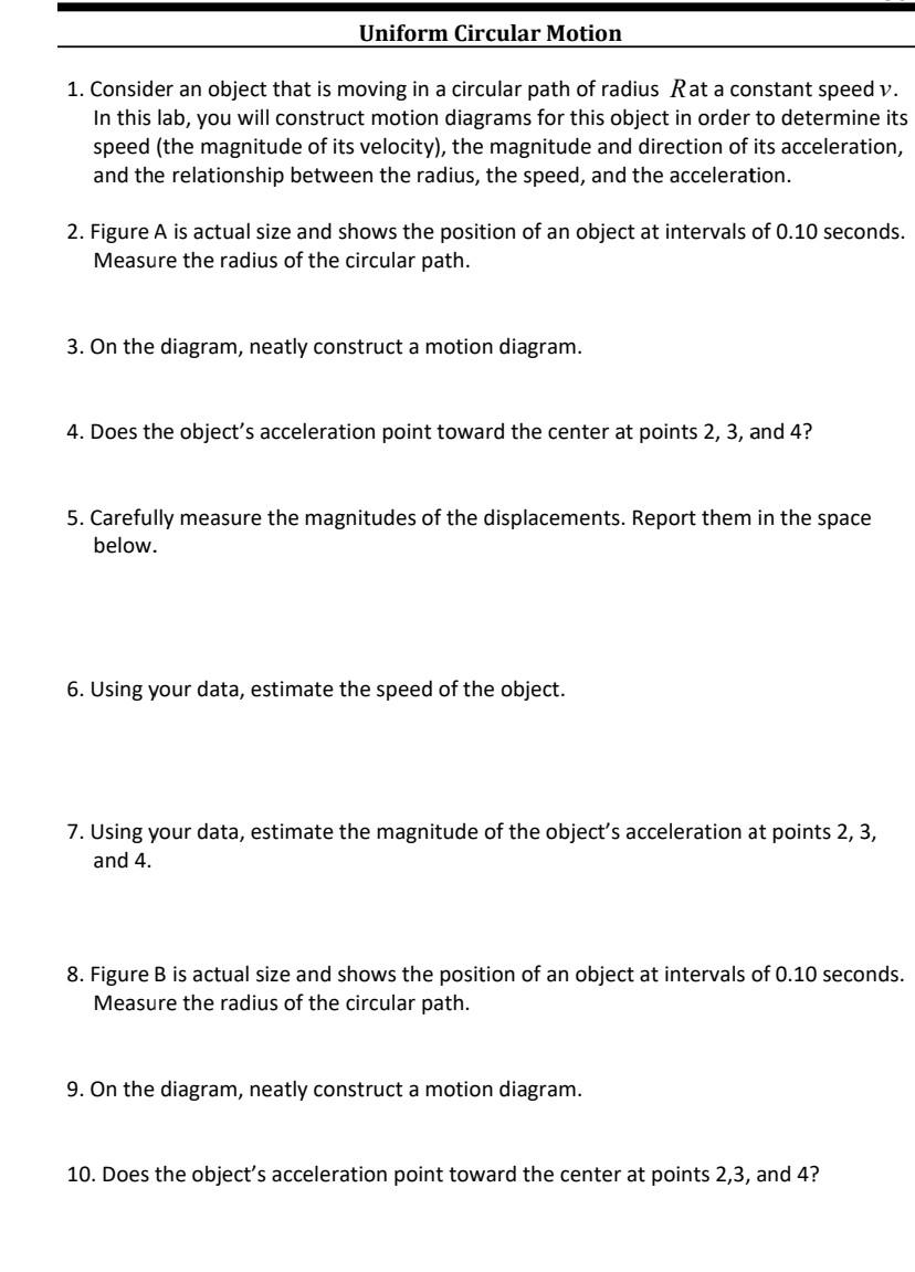 Solved Uniform Circular Motion 1. Consider an object that is | Chegg.com