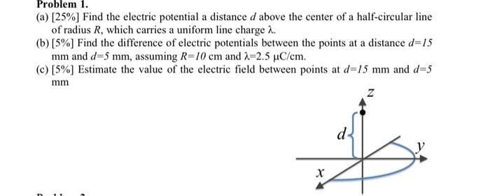Solved Problem 1. (a) [25%] Find the electric potential a | Chegg.com