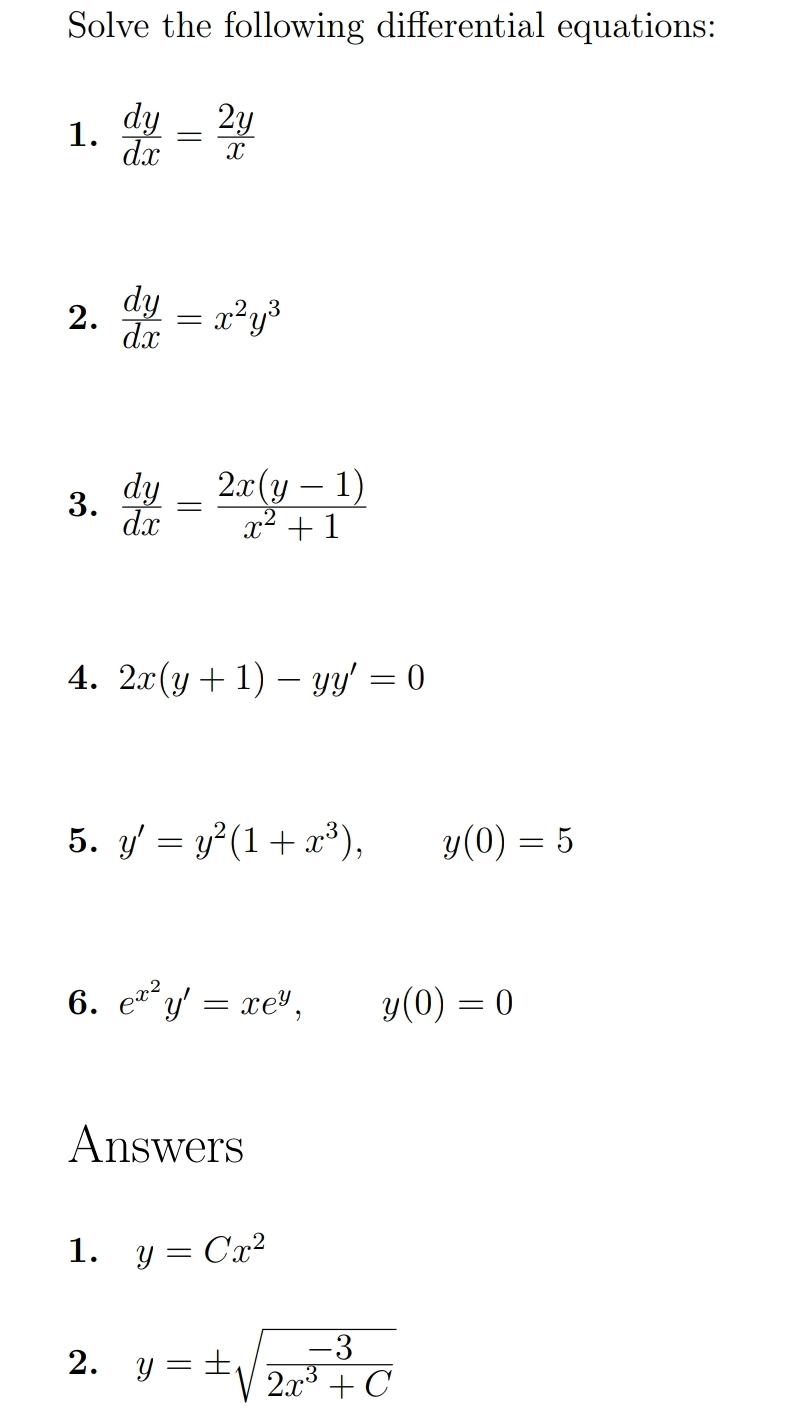 Solved Solve the following differential | Chegg.com