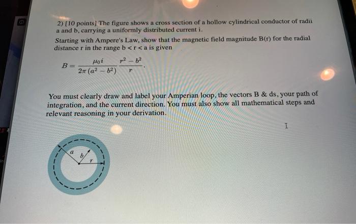 Solved 2) [10 points] The figure shows a cross section of a | Chegg.com