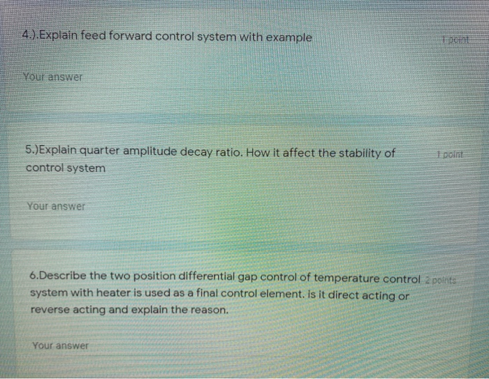 Solved 4.).Explain feed forward control system with example