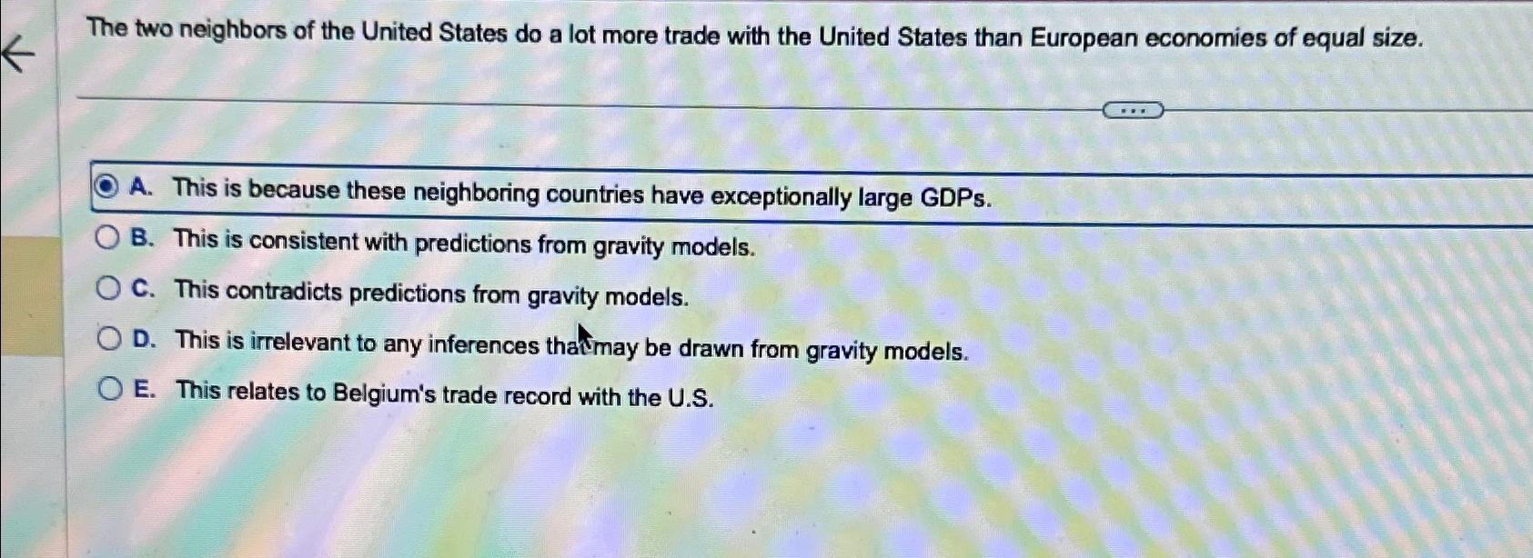 Solved The two neighbors of the United States do a lot more | Chegg.com