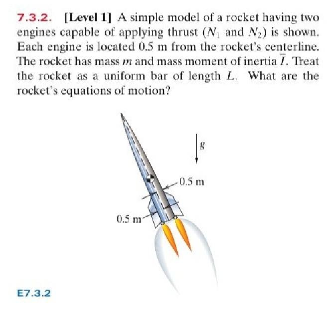 Solved 7.3.2. [Level 1] A Simple Model Of A Rocket Having | Chegg.com