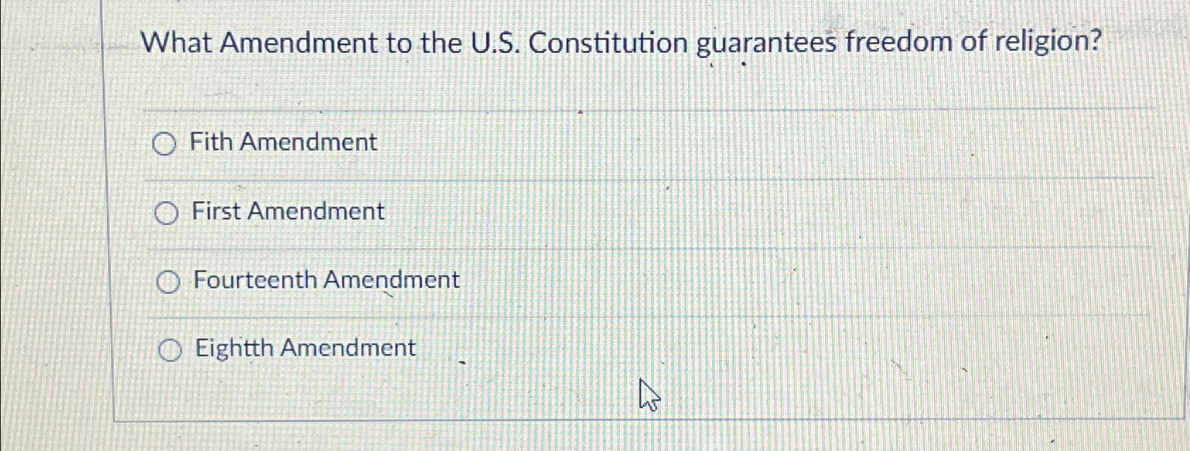 Solved What Amendment to the U.S. ﻿Constitution guarantees | Chegg.com