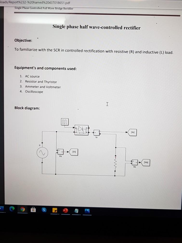 Solved write a conclusion for single phase half wave