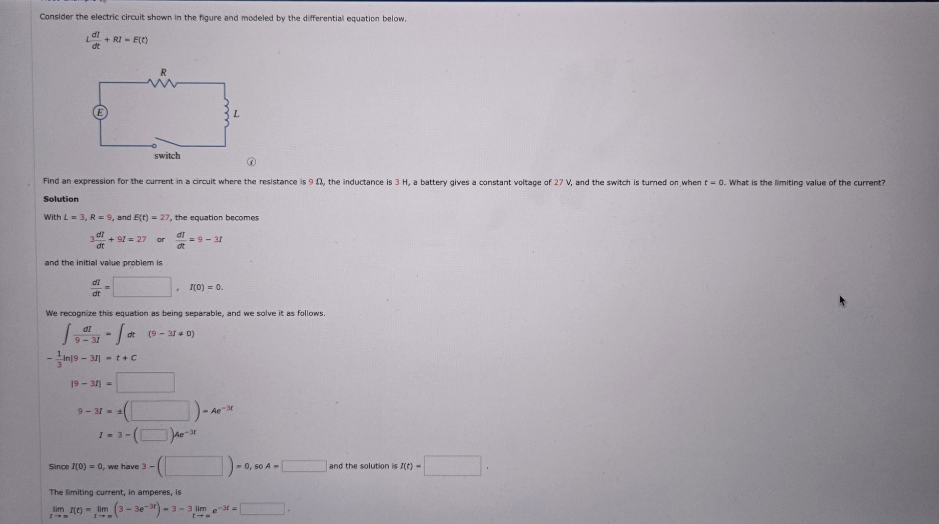 Solved Consider the electric circuit shown in the figure and | Chegg.com