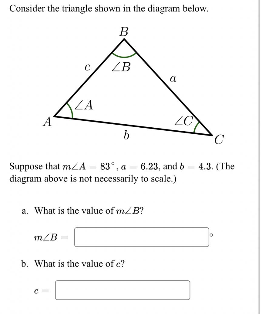 Solved Consider the triangle shown in the diagram | Chegg.com