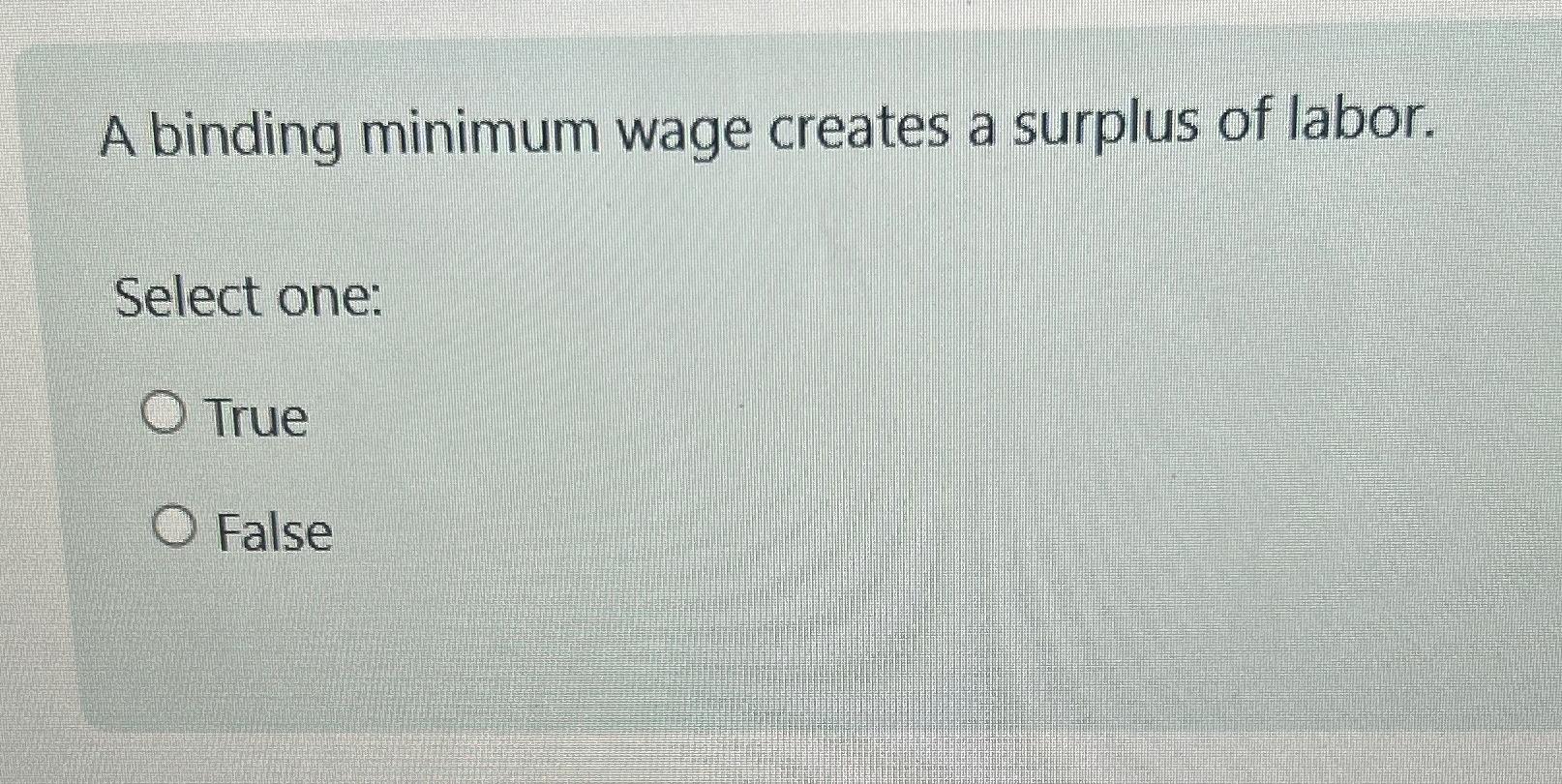 Solved A binding minimum wage creates a surplus of