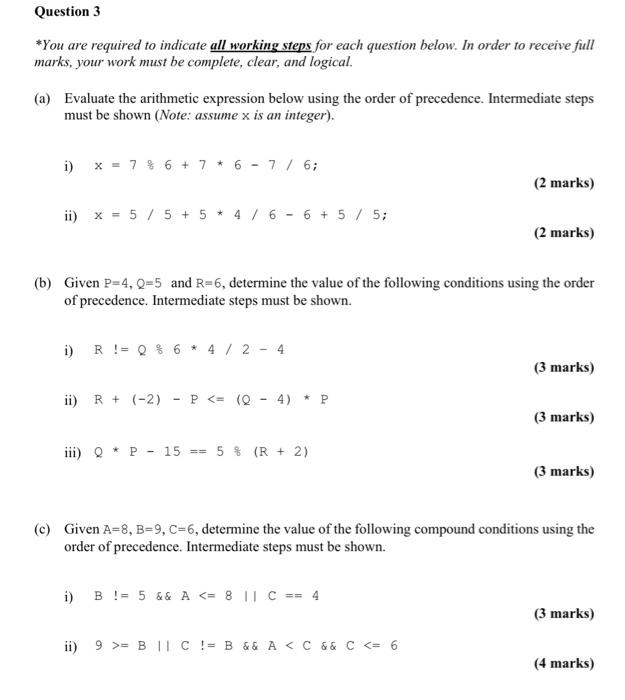 Solved *You are required to indicate all working steps for | Chegg.com