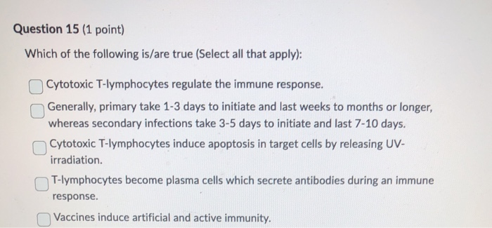 Solved Question 13 (1 point) Which of the following is/are | Chegg.com