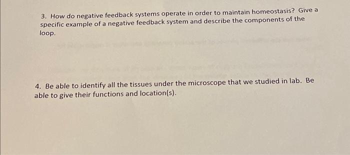 Solved 3. How do negative feedback systems operate in order | Chegg.com