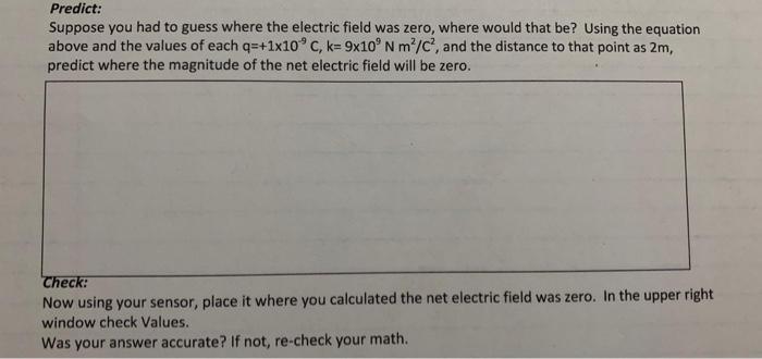 Solved The equation for the electric field is: E= Where: . E | Chegg.com