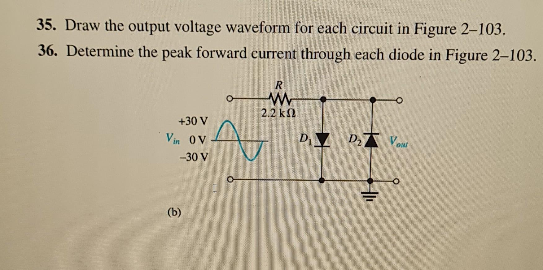 5 Draw The Output Waveform Of The Circuit Shown In Fi 