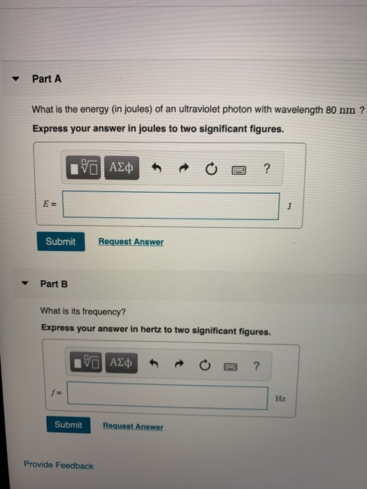 Solved Part A What is the energy (in joules) of an | Chegg.com