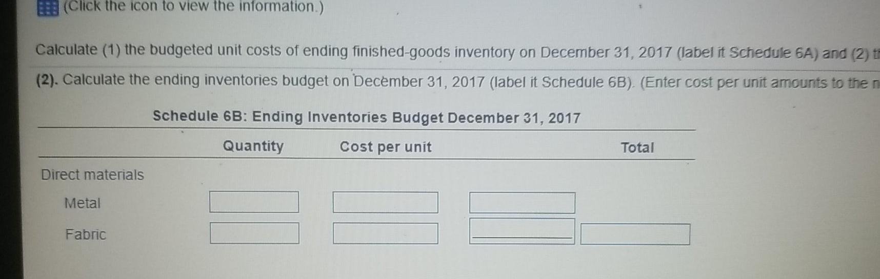 Solved Product get on Dece Knox Ayer Target ending inventory | Chegg.com