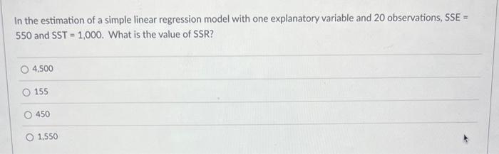 Solved In the estimation of a simple linear regression model | Chegg.com