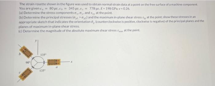Solved The strain rosette shown in the figure was used to | Chegg.com