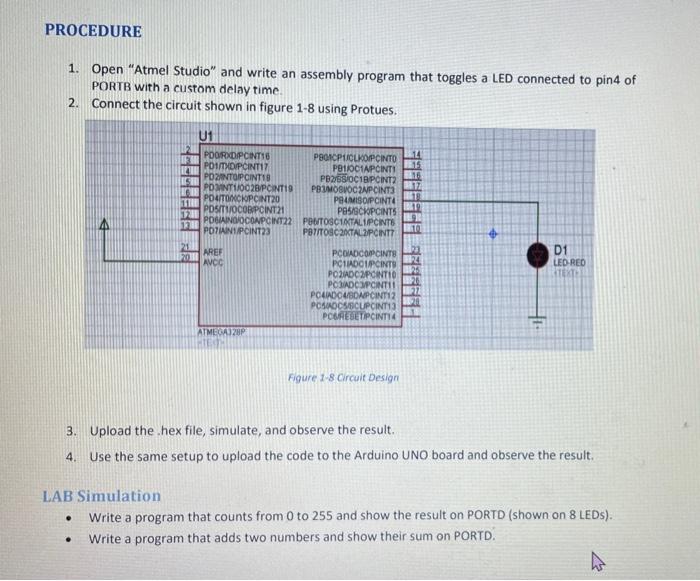 Solved PROCEDURE 1. Open 