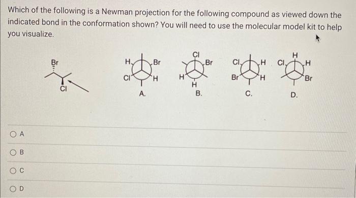 Solved Which of the following is a Newman projection for the | Chegg.com