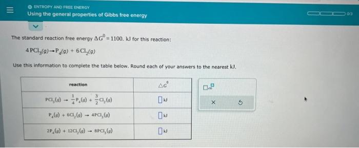 Solved The Standard Reaction Free Energy ΔG0=1100. KJ For | Chegg.com