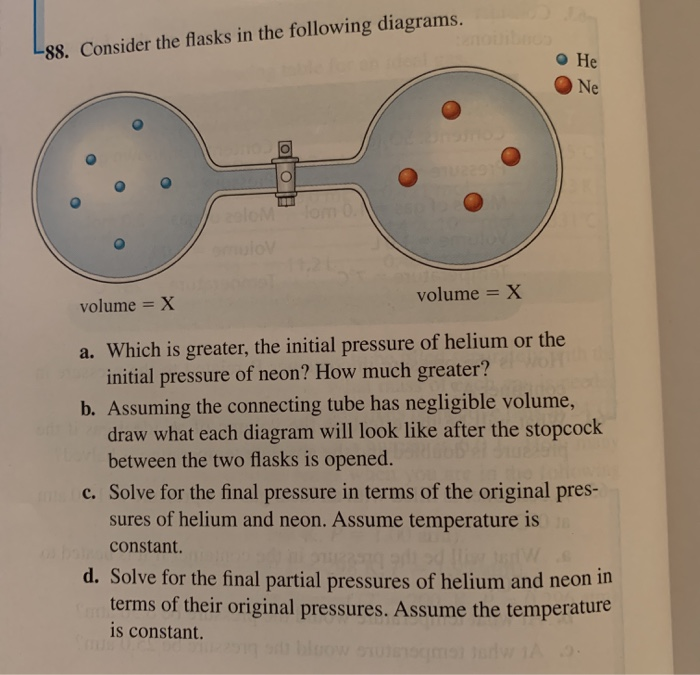 Solved 88. Consider the flasks in the following diagrams. He