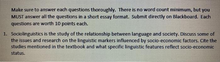 sociolinguistics essay