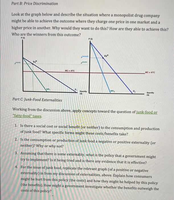 Solved Part B: Price Discrimination Look at the graph below | Chegg.com