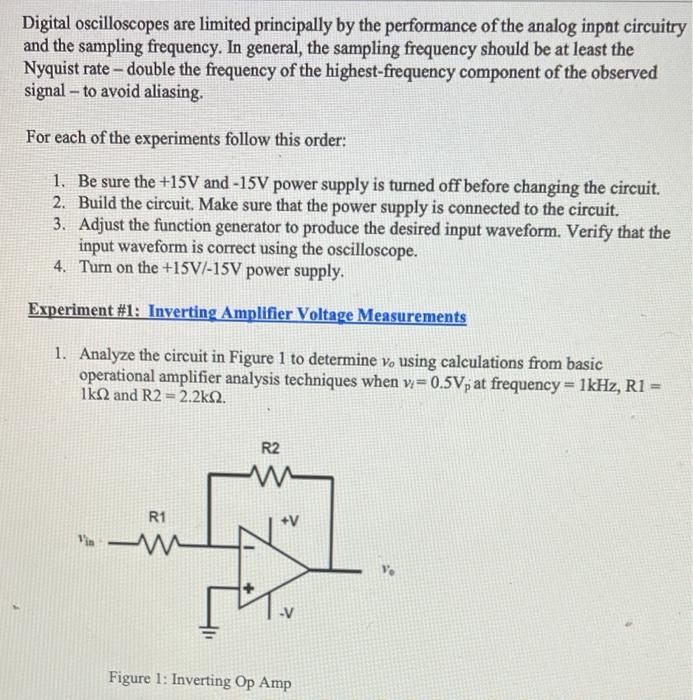 Solved Lab Exercise 6 Oscilloscope and Function Generator