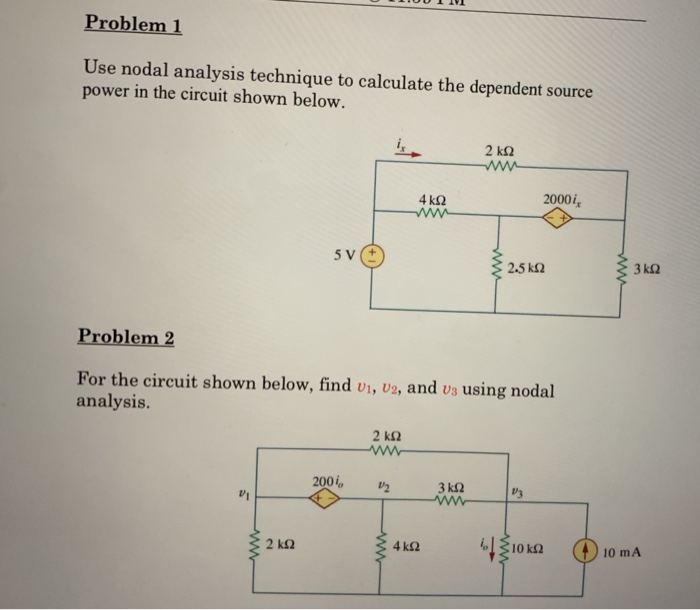 Solved Problem 1 Use nodal analysis technique to calculate | Chegg.com