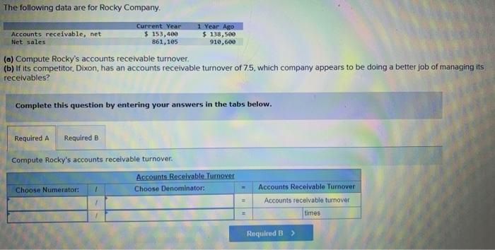 Solved The Following Data Are For Rocky Company Current Year | Chegg.com