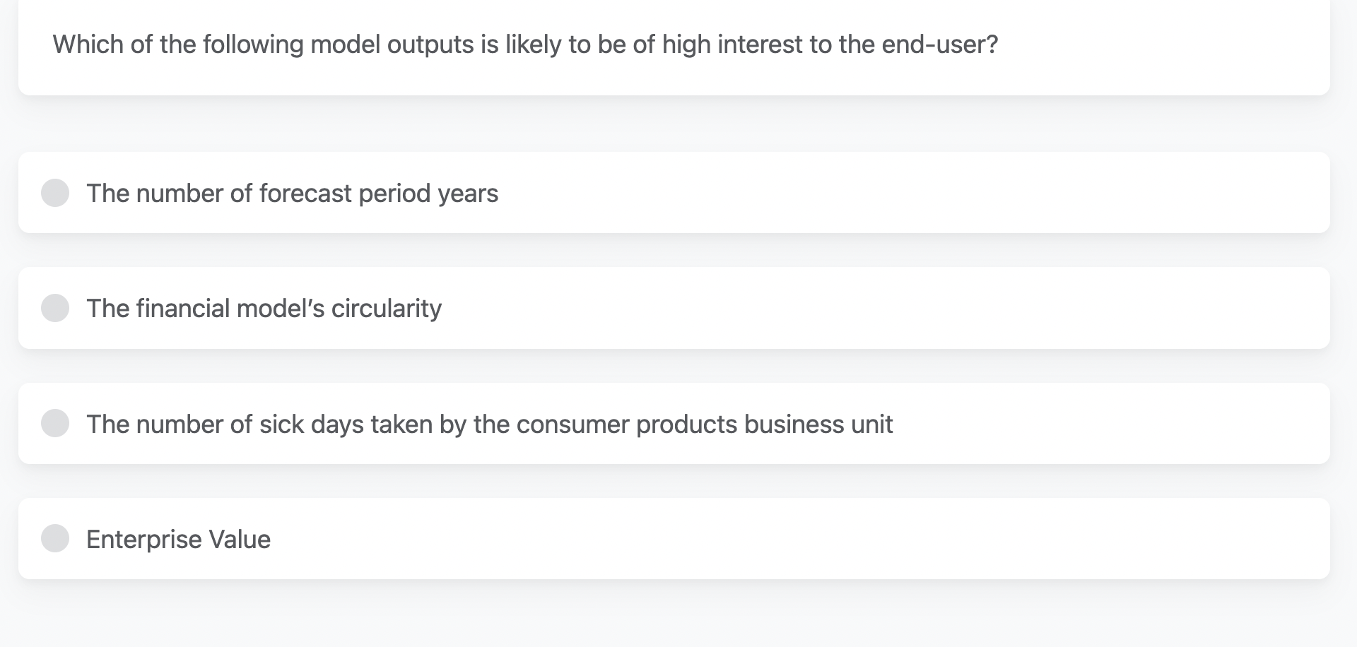 Solved Which of the following model outputs is likely to be | Chegg.com