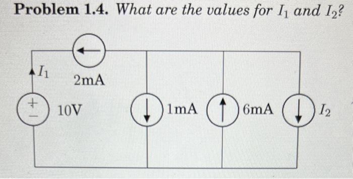 Solved Problem 1.4. What are the values for I1 and I2 ? | Chegg.com