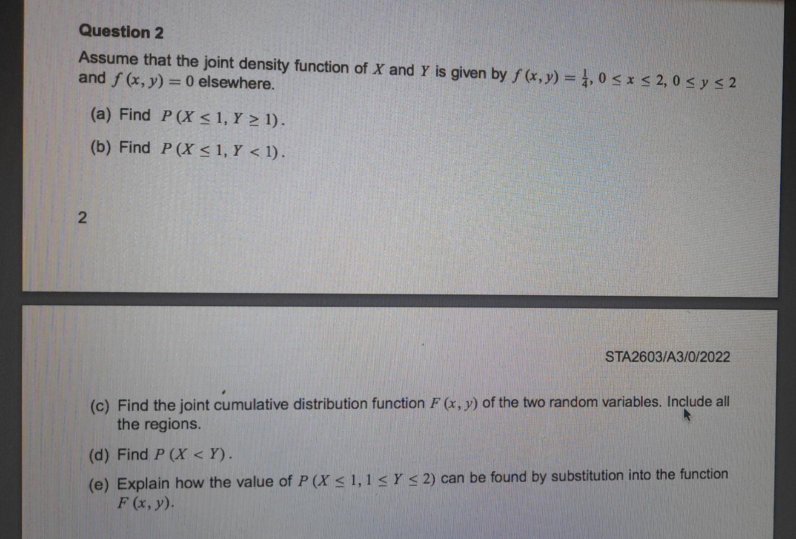 Solved Assume that the joint density function of X and Y is | Chegg.com