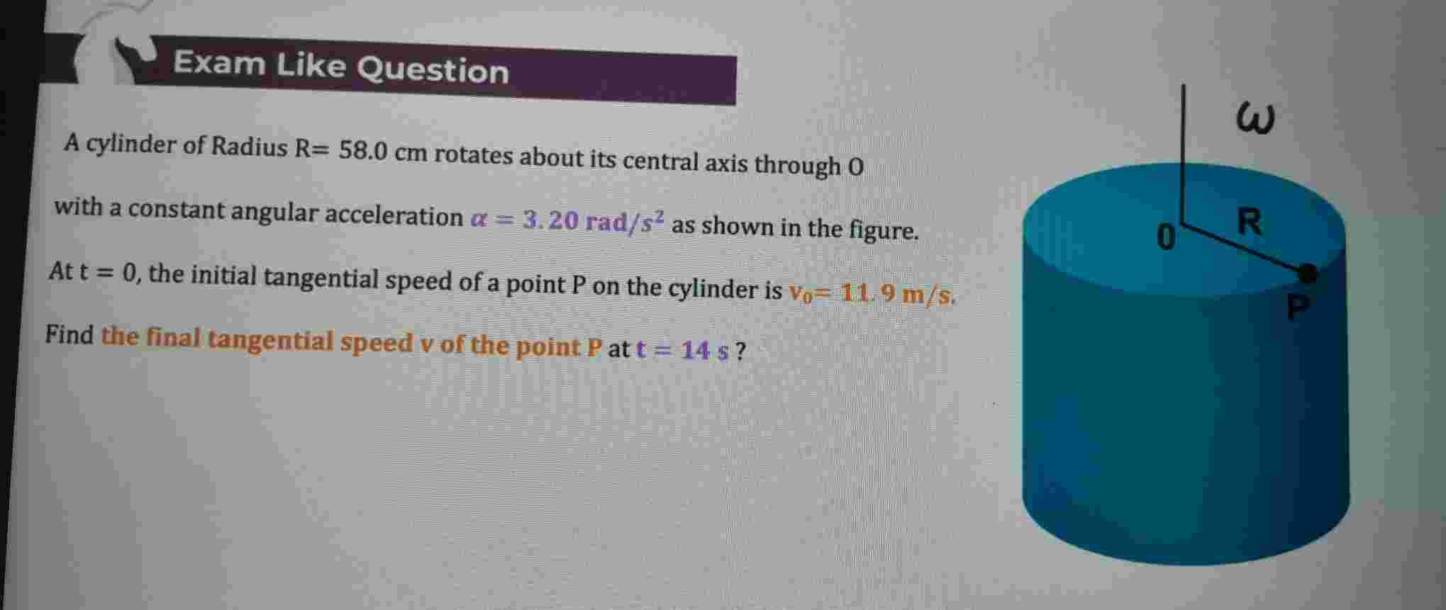 [solved]: Exam Like Question A Cylinder Of Radius R=58.0cm R