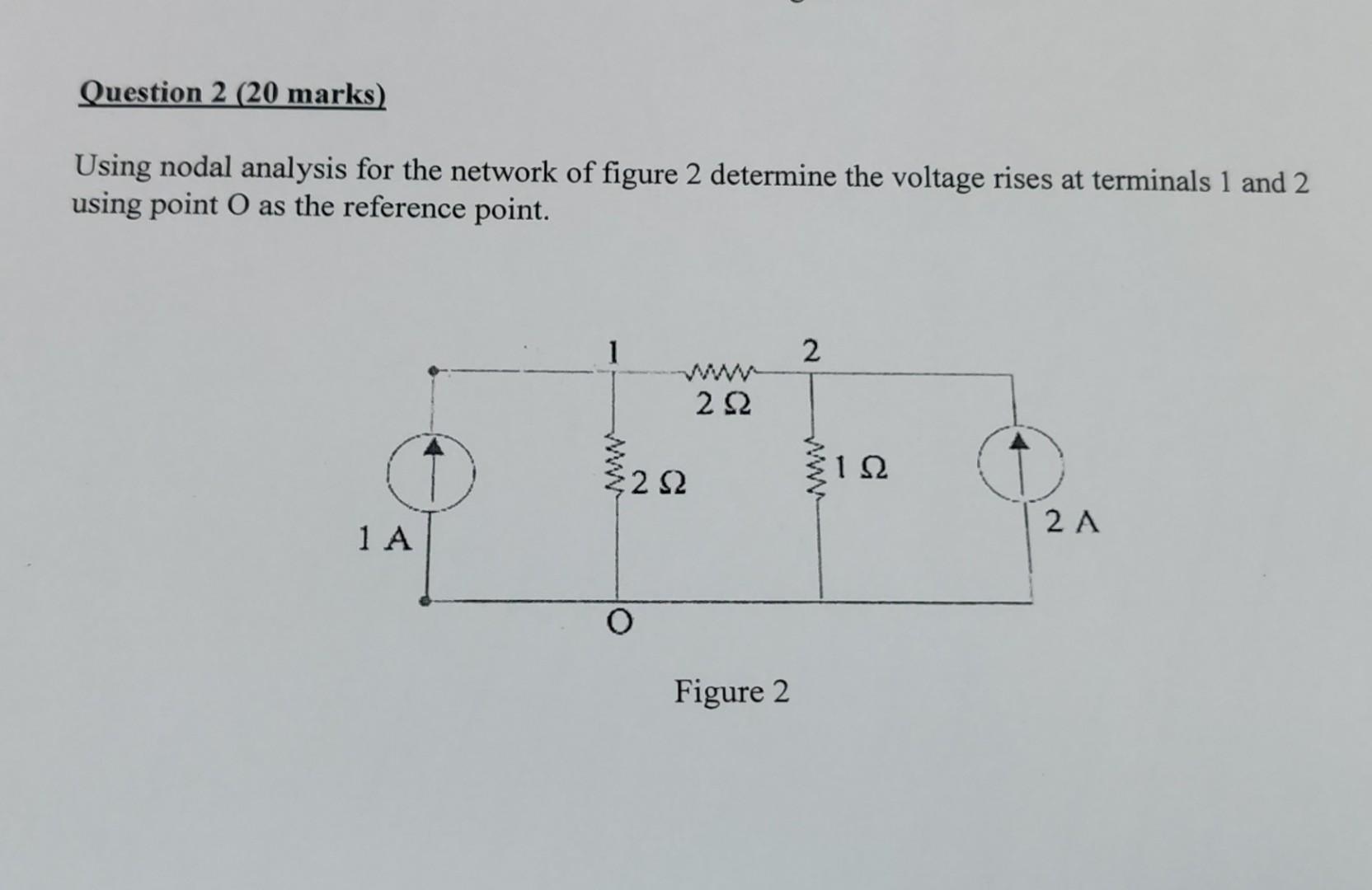 Solved Using nodal analysis for the network of figure 2 | Chegg.com