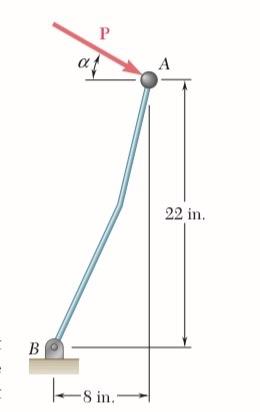 Solved An 8-lb force P is applied to a shift lever. | Chegg.com