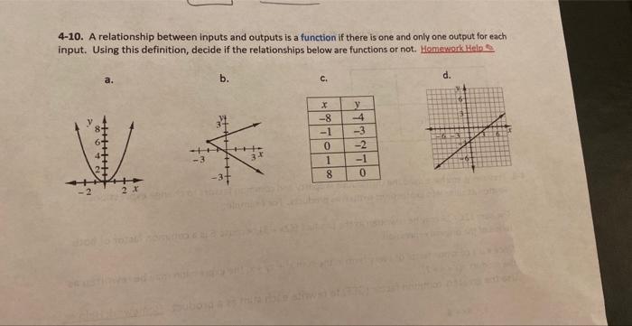 Solved 4-10. A relationship between inputs and outputs is a | Chegg.com