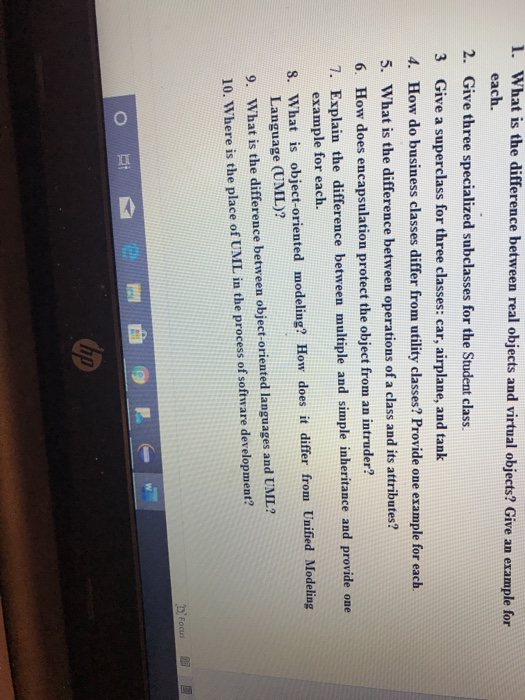 Solved 1. What is the difference between real objects and | Chegg.com