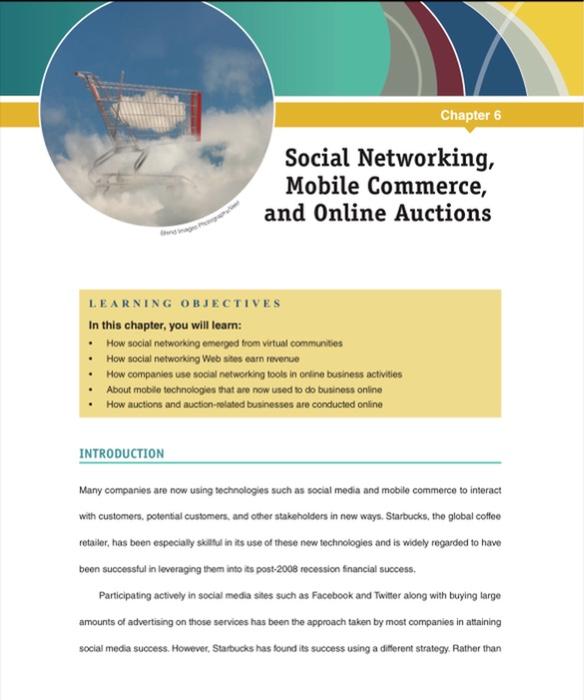 Solved Chapter 6 Social Networking, Mobile Commerce, and | Chegg.com
