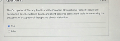 Solved The Occupational Therapy Profile and the Canadian | Chegg.com