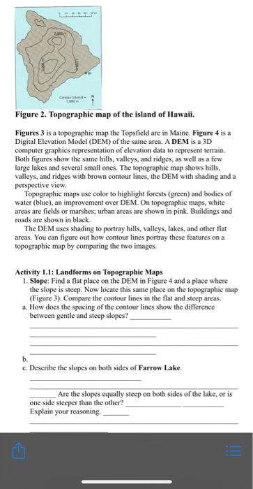 Solved TOPOGRAPHIC MAPS BASICS Geologists prefer topographic | Chegg.com