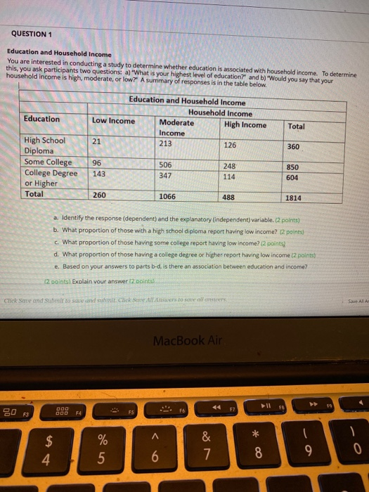 Solved QUESTION 1 Education and Household Income You are | Chegg.com