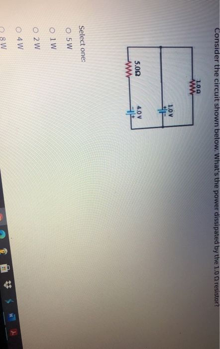 Solved Consider The Circuit Shown Below. What's The Power | Chegg.com