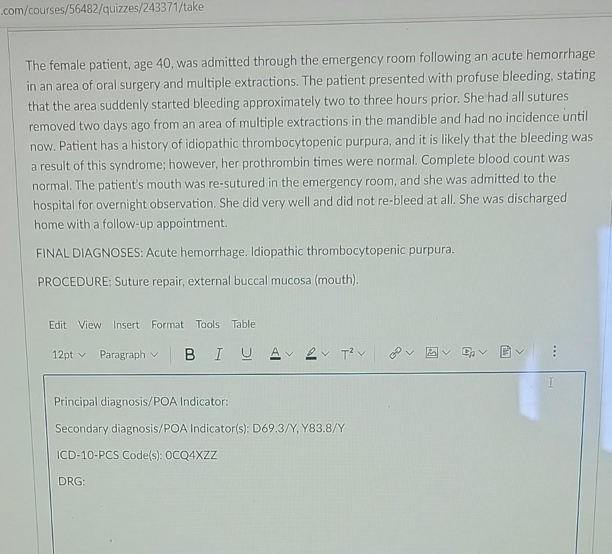 Solved ode principal diagnosis/poa indicator, secondary