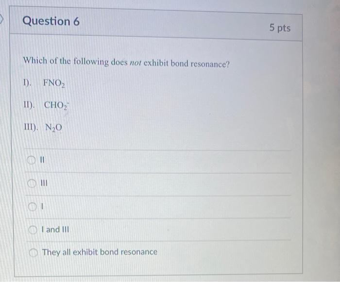 Solved Question 6 5 pts Which of the following does not | Chegg.com