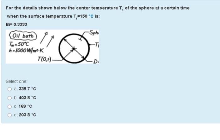 For the details shown below the center temperature of | Chegg.com