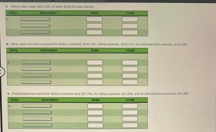 Solved Entries For Costs In A Job Order Cost System Royal | Chegg.com