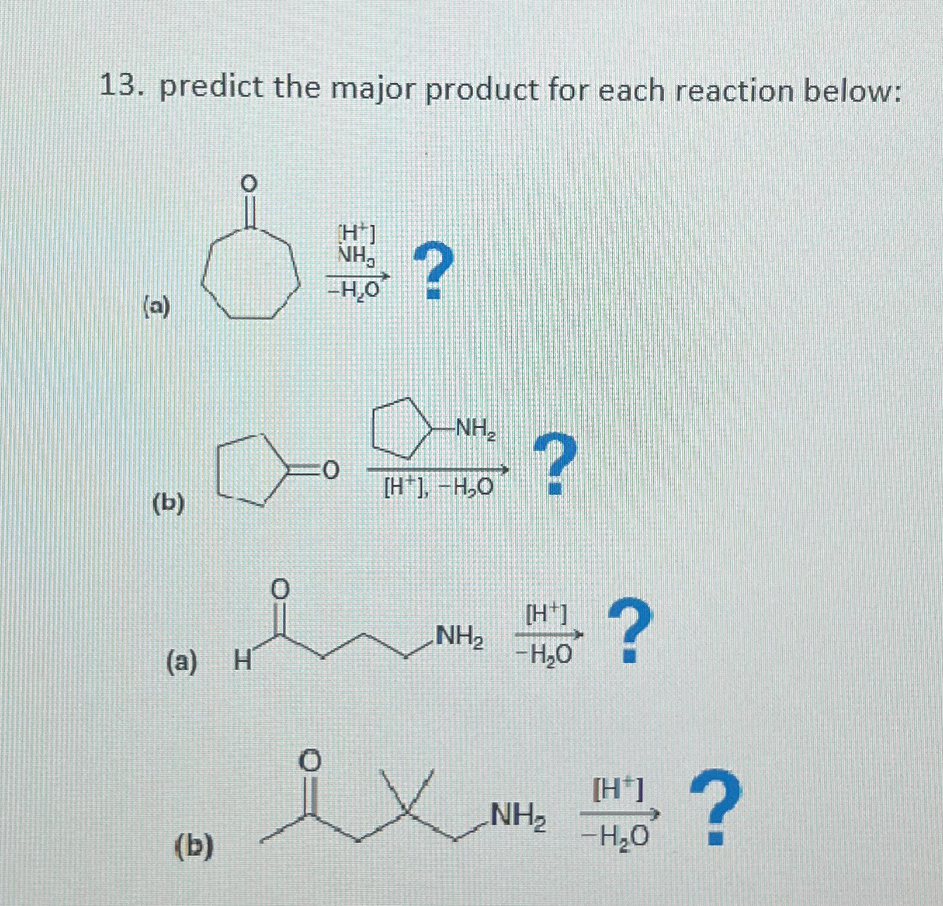 Solved predict the major product for each reaction | Chegg.com
